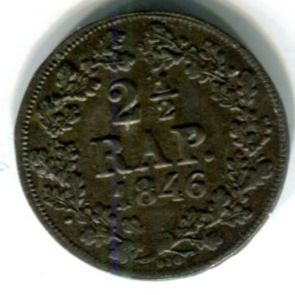 1846 Canton Fribourg (Switzerland) 2 1/2 Rappen Coin (b718-63) - Picture 1 of 2